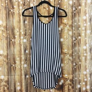 Black & white striped tank top